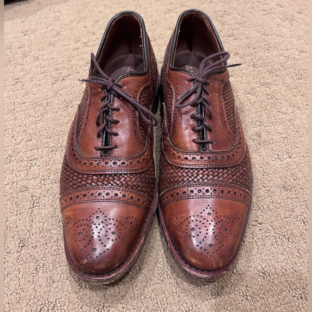 Allen Edmonds Strand Weave Oxford Woven Formal Dress Shoe Size 9 D in Brown